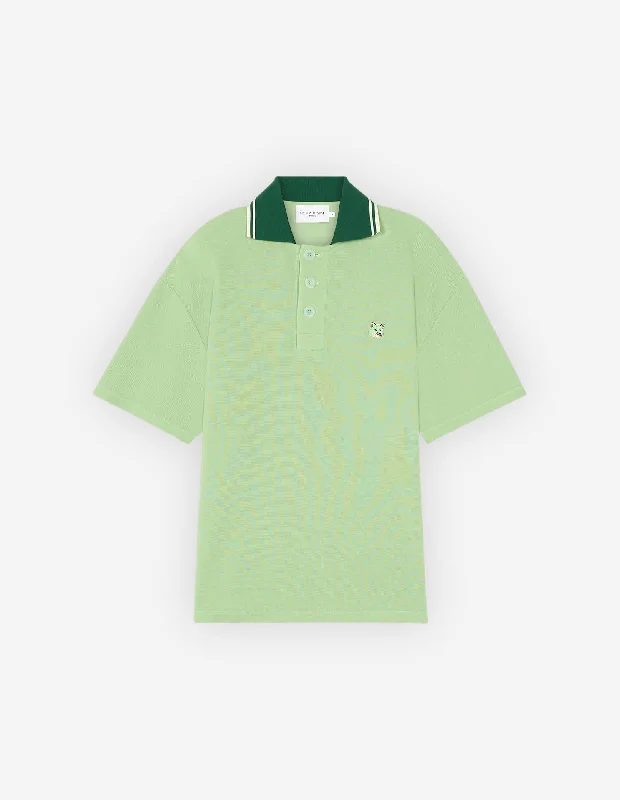 Tonal Fox Head Patch Polo Mint Modern Men's Geometric Modern Men's Geometric