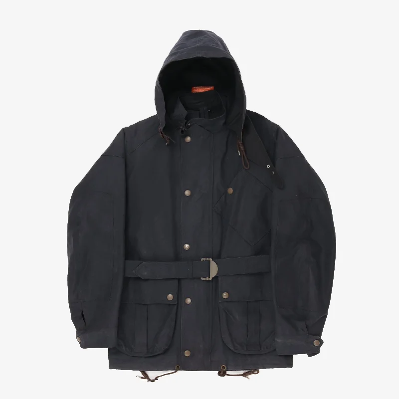 Waxed Hooded Field Jacket Trendy Men's Oversized Trendy Men's Oversized