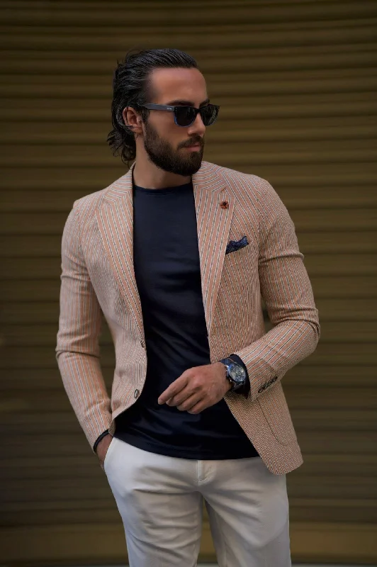 Bojoni Amato Slim Fit Double Breasted Camel Blazer Sophisticated Men's  Sophisticated Men's 