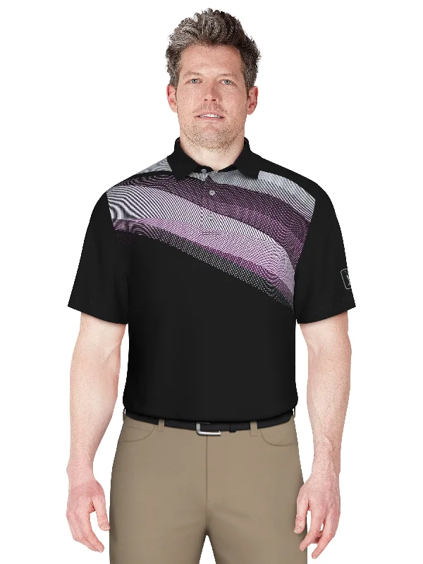 Men's Solarized Asymmetric Print Golf Polo Traditional Men's Country Traditional Men's Country