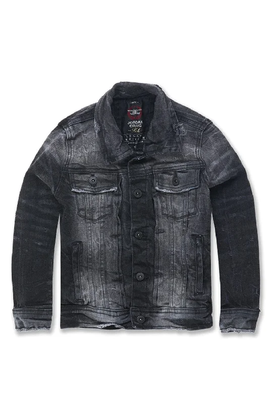 Kids Bayside Denim Trucker Jacket (Industrial Black) Laid Laid