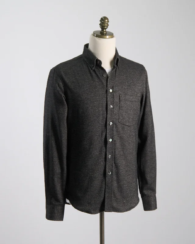 Smoke Grey Twill Flannel Shirt Classic Men's Pin Classic Men's Pin