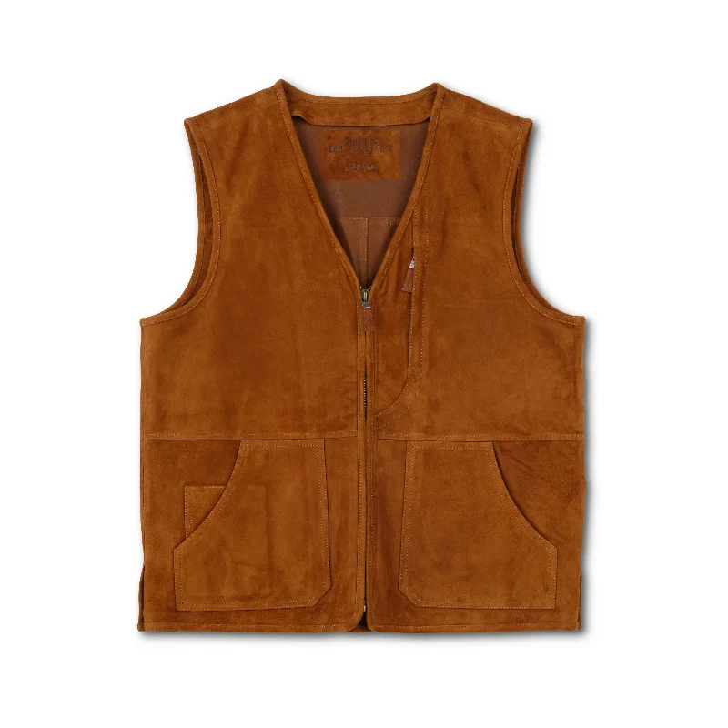 Men's Goat Suede Field Vest Sleek Men's Contemporary  Sleek Men's Contemporary 