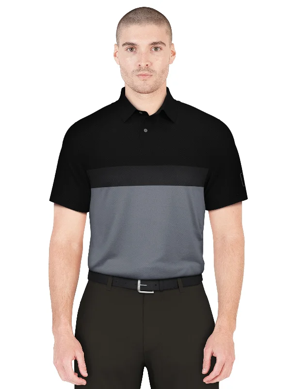 Men's Textured Color Block Golf Polo Rugged Men's Outdoor  Rugged Men's Outdoor 