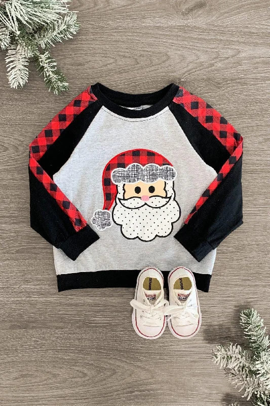 Cheerful Santa Plaid Top Preppy Men's College