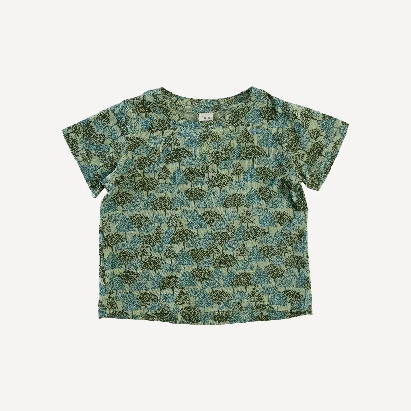 short sleeve essential boxy topstitch tee | green tea forest | bamboo Sophisticated Men's 