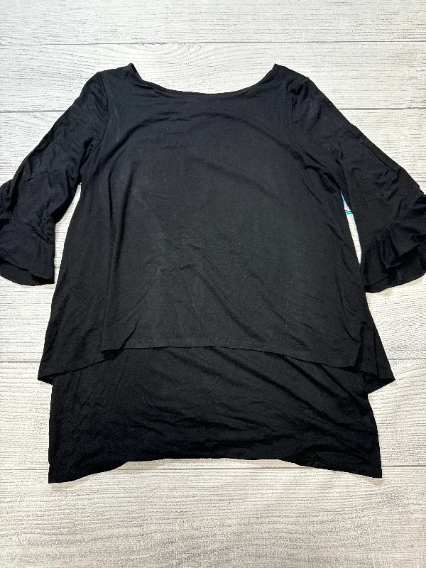 Top 3/4 Sleeve By White House Black Market In Black, Size: Xl Bold Men's Statement