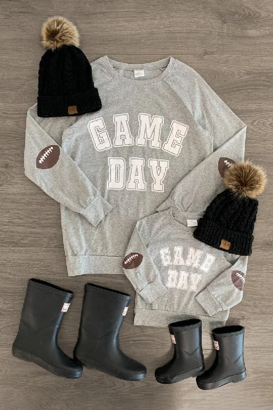 Mom & Me - "Game Day" Gray Long Sleeve Top Artistic Men's Avant