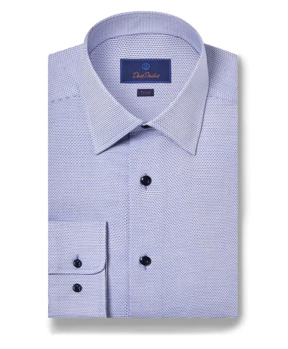 TRIM FIT 2/3 SHIRT - BLUE Traditional Men's Wool