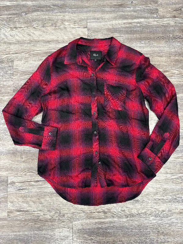 Top Long Sleeve By Rails In Plaid Pattern, Size: M Polished Men's Silk