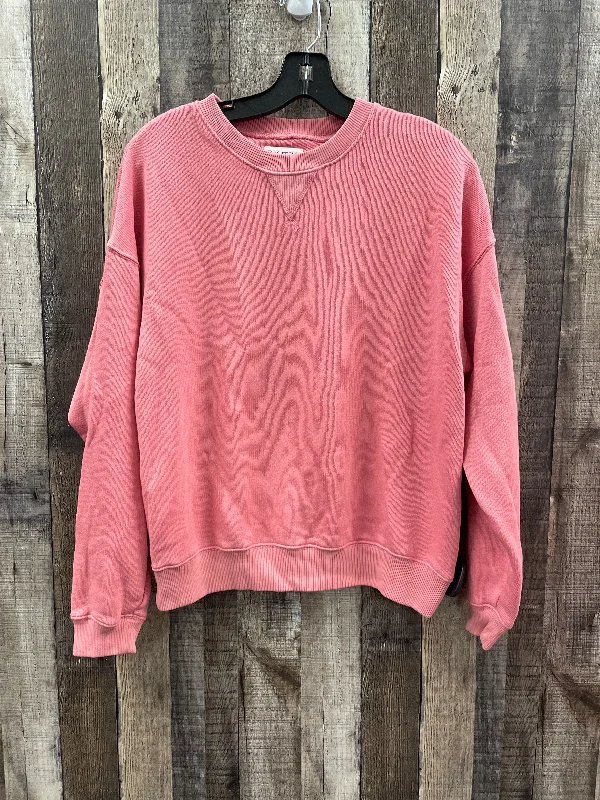 Top Long Sleeve By American Eagle In Pink, Size: S Casual Men's Loose