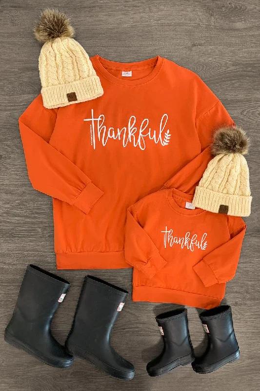 Mom & Me - "Thankful" Orange Top Sporty Men's Tennis