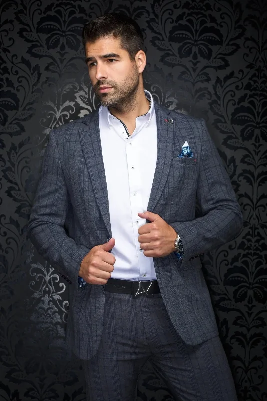 AU NOIR | Blazer | Belmondo Grey/Navy Athletic Men's High