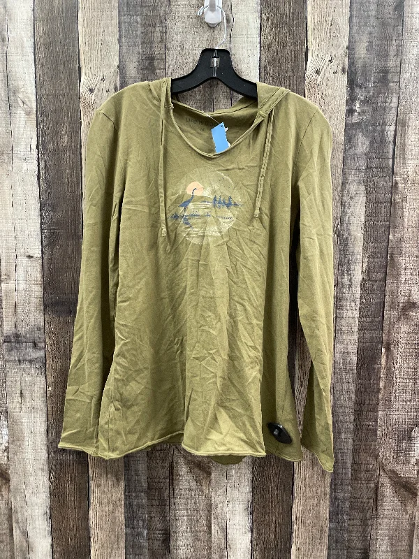 Top Long Sleeve By Life Is Good In Green, Size: M Tailored