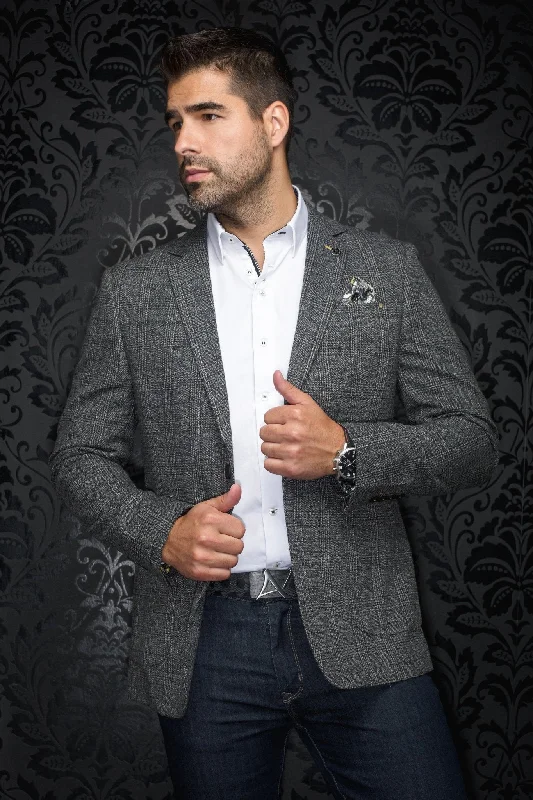 AU NOIR | Blazer | Carell Black Bold Men's Animal