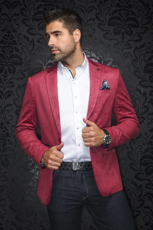 AU NOIR | Blazer | Jackman Cranberry Elegant Men's Cashmere