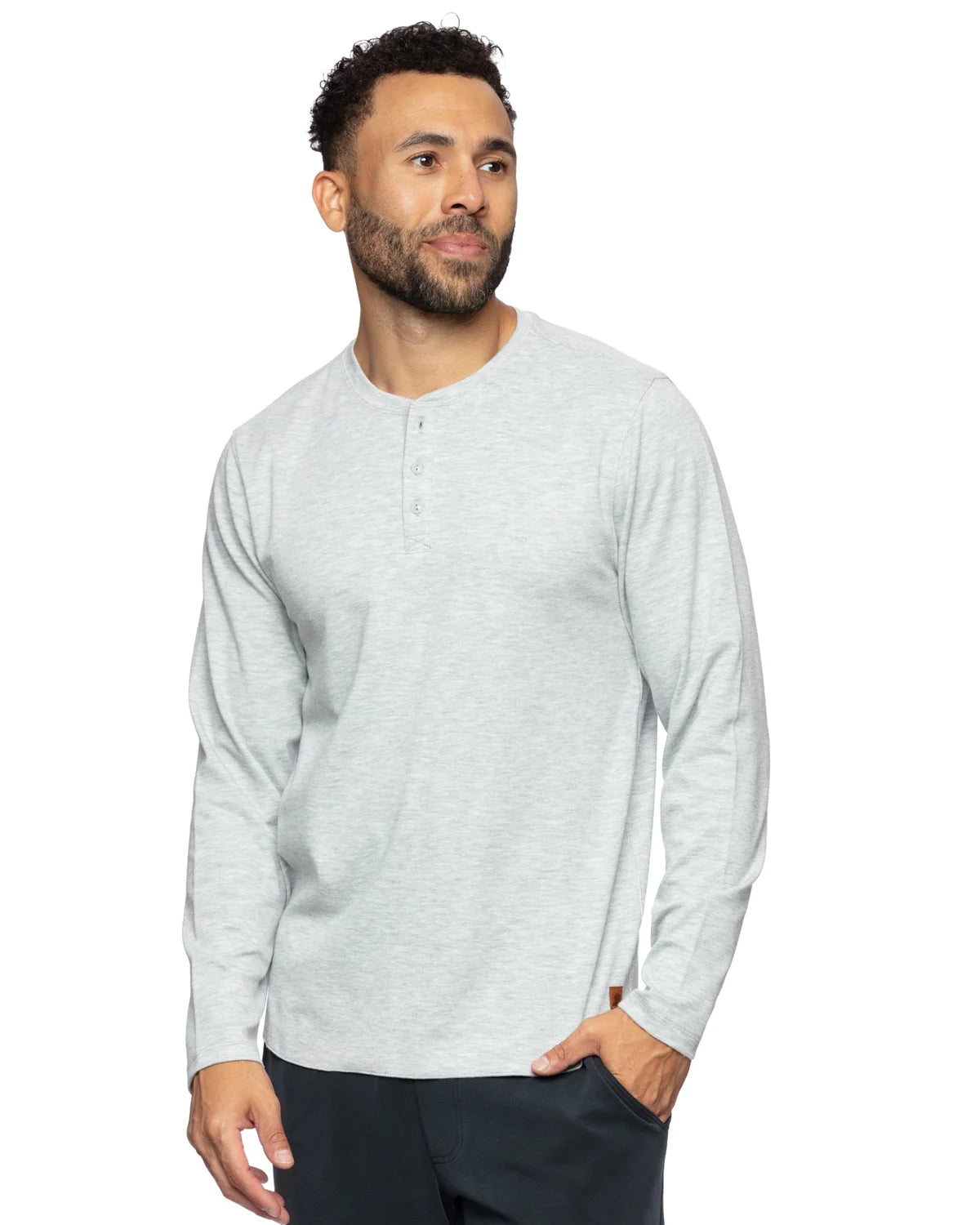 ANDY SOFT TOUCH HENLEY - VAPOR Sleek Men's Metallic