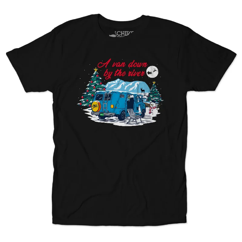 A Van Down By The River Christmas Edition Unisex Tee Traditional Men's Country Traditional Men's Country