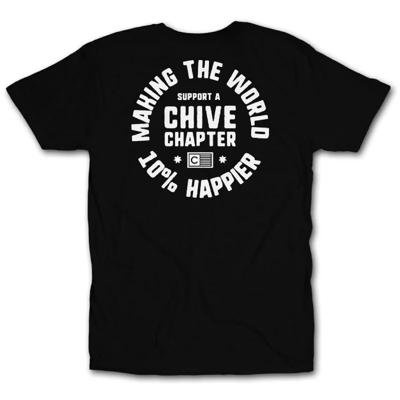 Chive Chapter 10% Happier White Tee Trendy Men's Oversized Trendy Men's Oversized