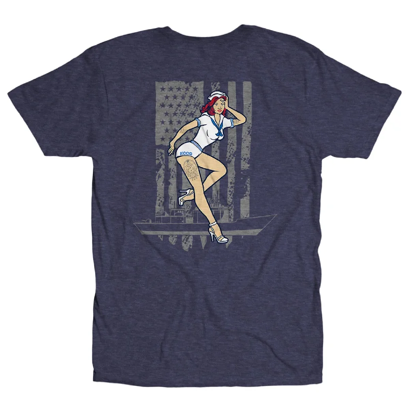 KCCO Navy Pin Up Unisex Tee Trendy Men's Bucket Trendy Men's Bucket