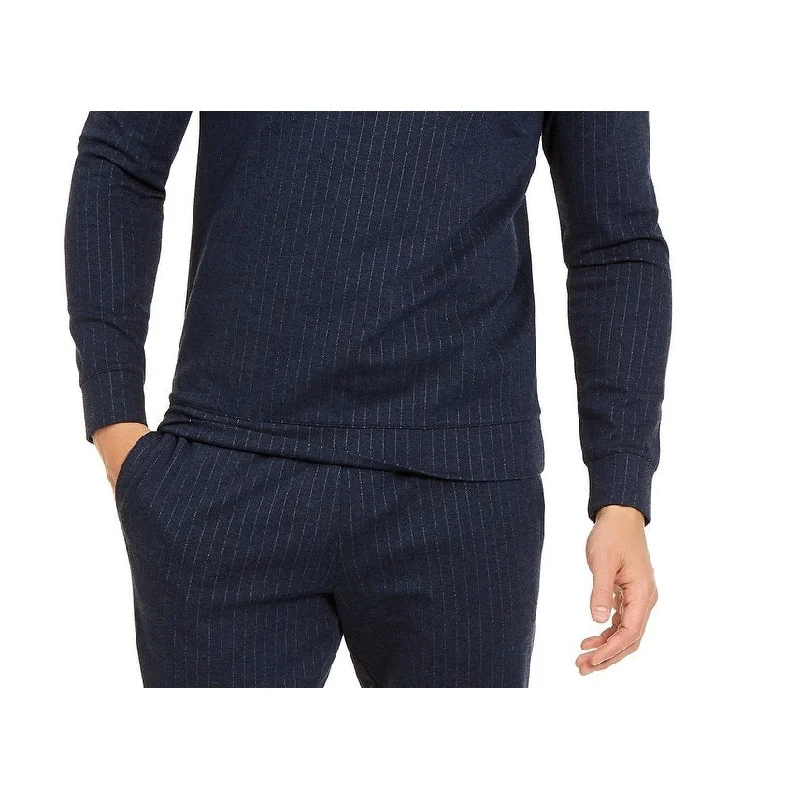 Alfani Men's Classic-Fit Stretch Stripe Knit Sweatshirt Navy Refined Men's European Refined Men's European