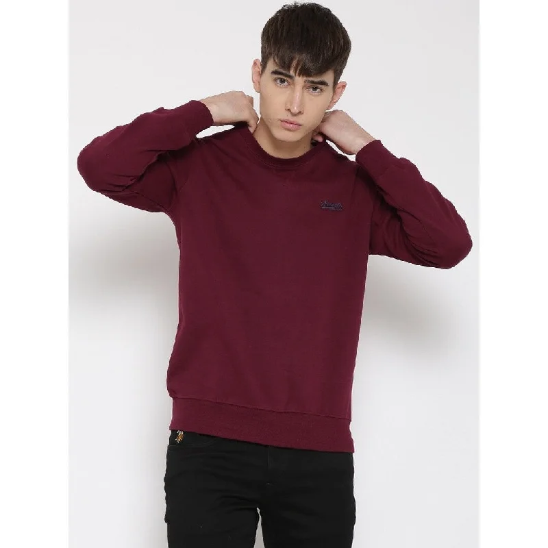 ID Ideology Men's Fleece Sweatshirt Wine Size Medium Sleek Men's Contemporary  Sleek Men's Contemporary 