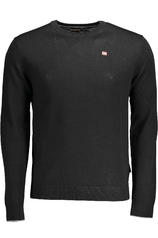 Napapijri Elegant Wool Sweater with Embroide Men's Logo Sharp Men's Italian Sharp Men's Italian