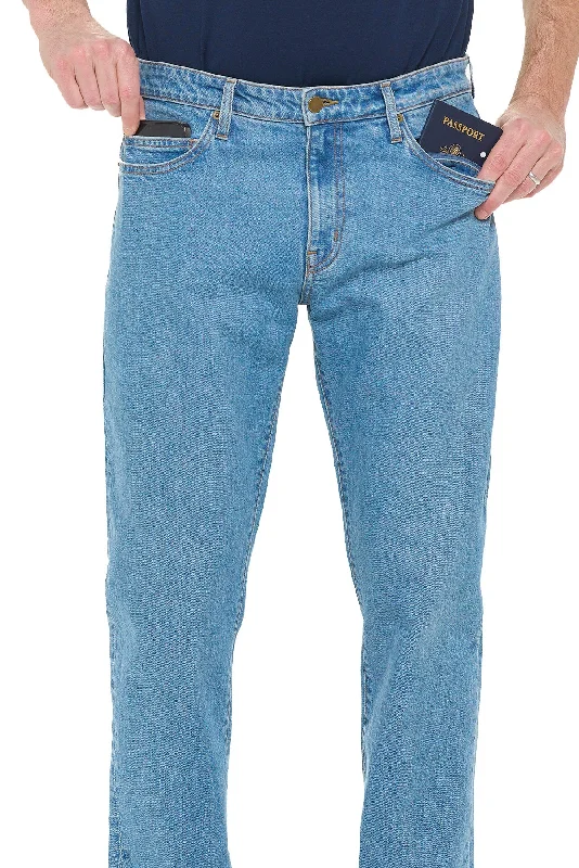 Best Travel Jeans | Faded Indigo Polished Men's Silk Polished Men's Silk