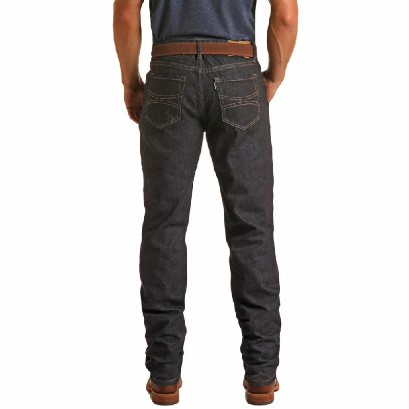 "Dark Wash" Relaxed Fit Stackable Bootcut Jeans Elegant Men's Cashmere Elegant Men's Cashmere