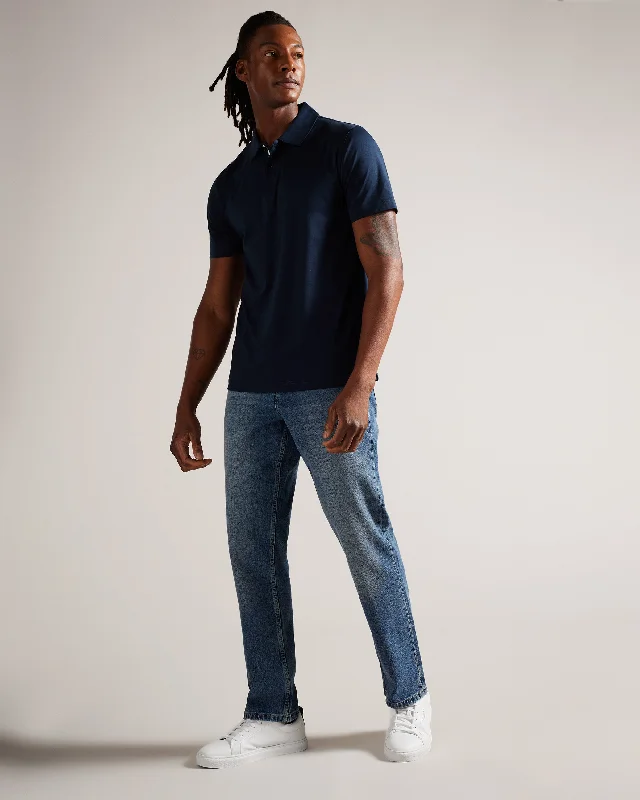 Joeyy Straight Leg Stretch Jeans Mid-Blue Sporty Men's Athleisure  Sporty Men's Athleisure 