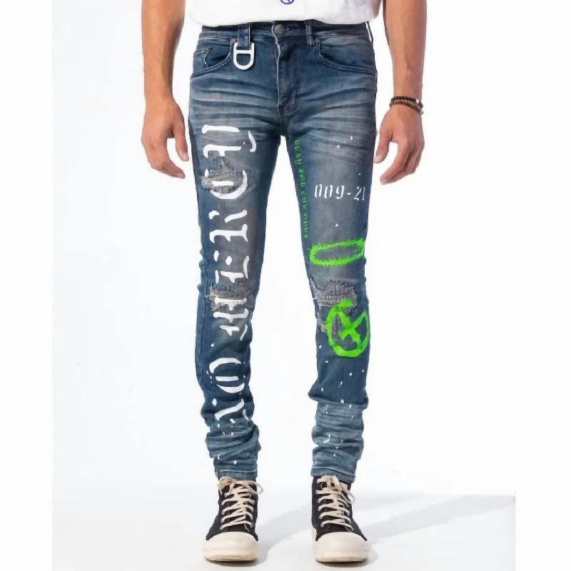 Men's Accomplice Denim Jeans In Green Masculine Men's  Masculine Men's 