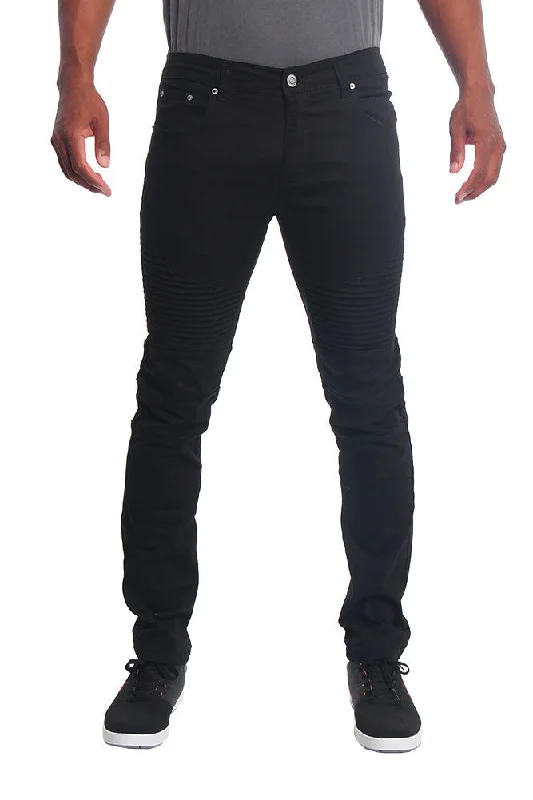 Men's Biker Twill Skinny Pants (Black) Cool Men's Skate Cool Men's Skate