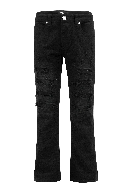 Men's Bootcut Rip & Repaired Colored Jeans Sleek Men's Metallic Sleek Men's Metallic