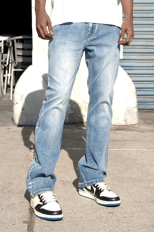 Men's Essential Light Washed Flared Denim Jeans Sophisticated Men's  Sophisticated Men's 