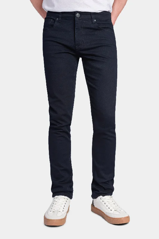 Men's Essential Skinny Fit Colored Jeans (Navy) Casual Men's Loose Casual Men's Loose