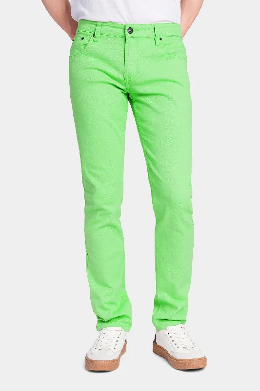 Men's Essential Skinny Fit Colored Jeans (Neon Green) Sophisticated Men's  Sophisticated Men's 