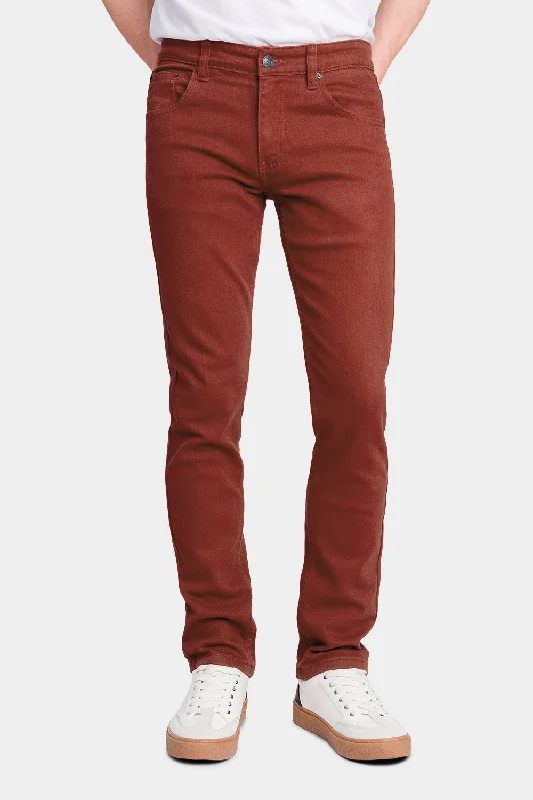 Men's Essential Skinny Fit Colored Jeans (Rust) Modern Men's  Modern Men's 