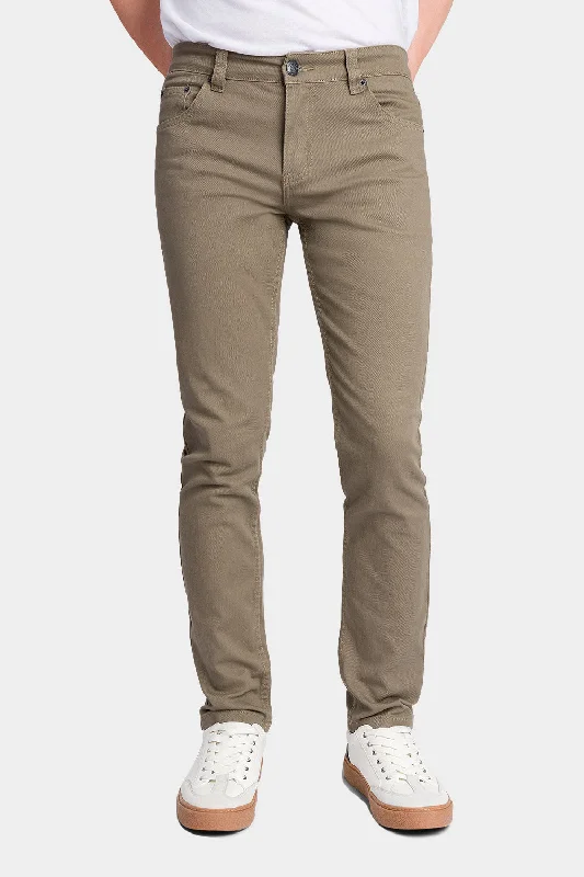 Men's Essential Skinny Fit Colored Jeans (Taupe) Beach Beach