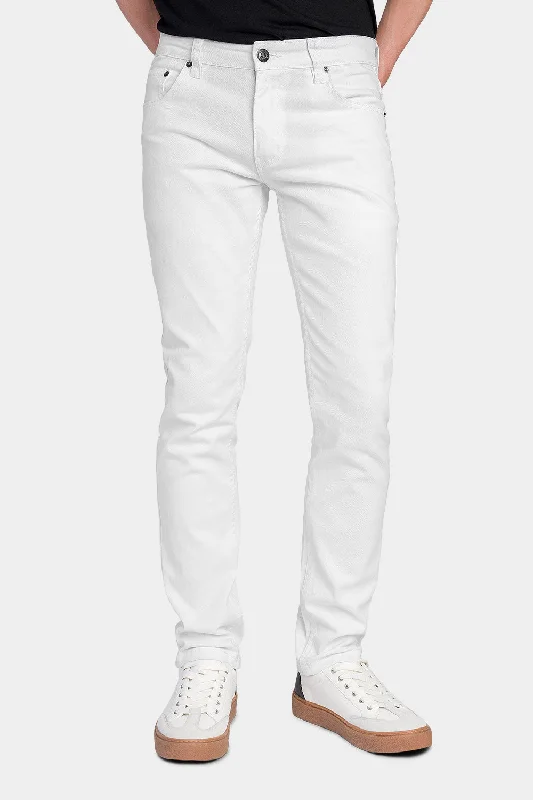 Men's Essential Skinny Fit Colored Jeans (White) Vacation Vacation