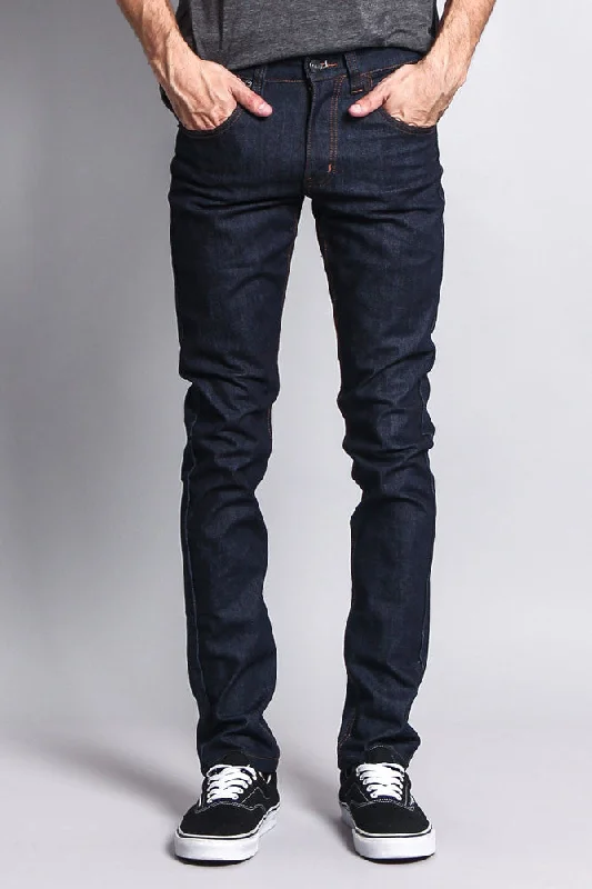 Men's Skinny Fit Raw Denim Jeans (Indigo/Timber) British Gentleman Style British Gentleman Style