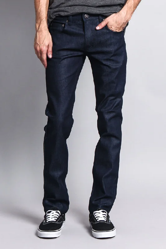 Men's Skinny Fit Raw Denim Jeans (Indigo) Bohemian Men's Free Bohemian Men's Free