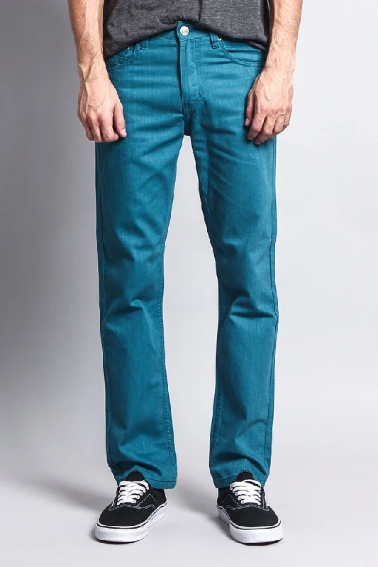 Men's Slim Fit Colored Denim Jeans (Devil Blue) Dapper Men's 1920S Dapper Men's 1920S