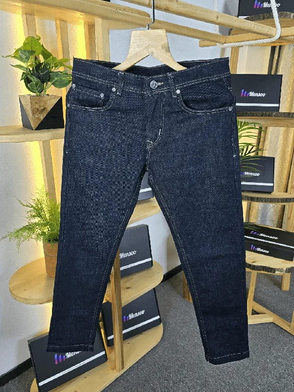 Mensoo Blue Raw Wash Jeans Traditional Men's Wool Traditional Men's Wool