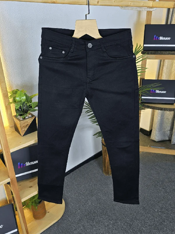 Mensoo Denim Jeans Black Modern Men's Geometric Modern Men's Geometric