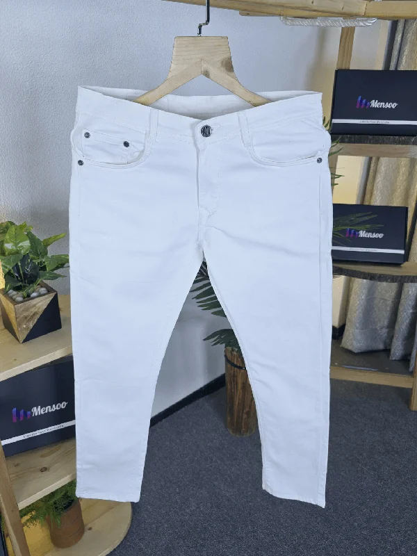 Mensoo White Jeans Relaxed Men's Beach Relaxed Men's Beach