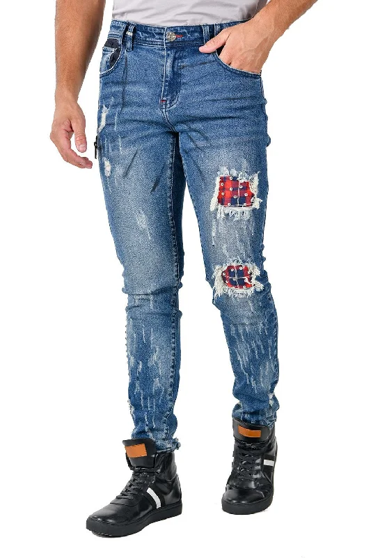 PLAID PATCHES JEAN Dynamic Men's Moto Dynamic Men's Moto