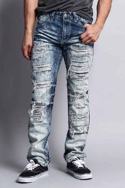 Washed and Distressed Slim Jeans Modern Men's  Modern Men's 